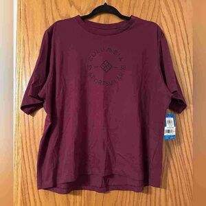 Columbia Men's Burgundy Short Sleeve Tee with Chest Logo
